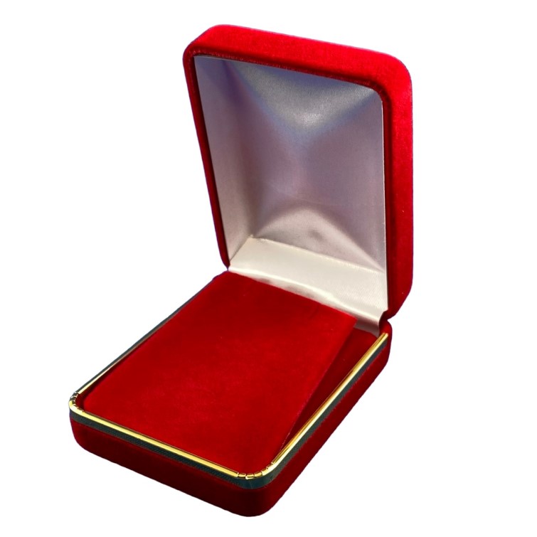 Red Velvet with Gold Rim Pendant Box